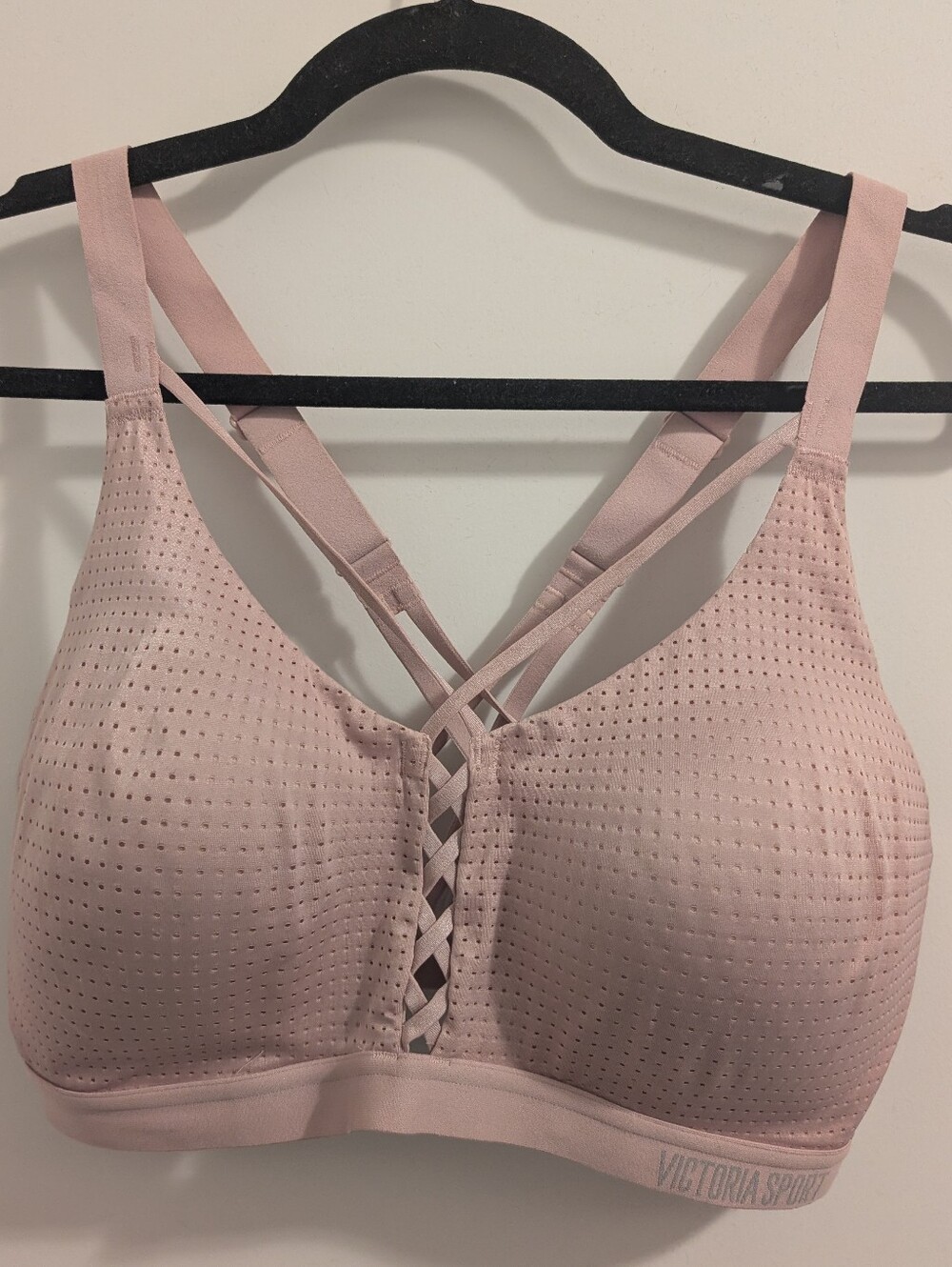 Victoria's Secret Mesh Lightweight Adjustable Strappy Sports Bra, Blush -36D/E80